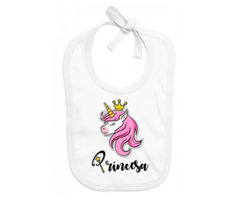 Princesa unicornio rosa: Babero para bebé