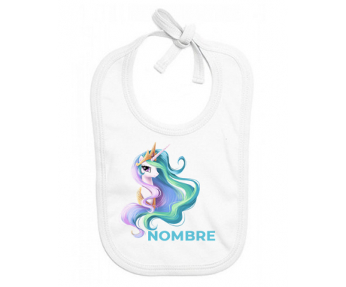 Mi pequeño pony princesa Celestia diseño-2 con nombre: Babero para bebé