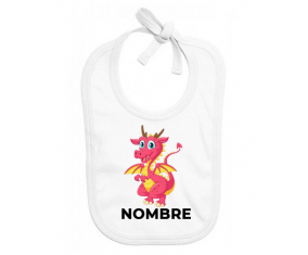 Diseño dragon-4 con nombre: Babero para bebé