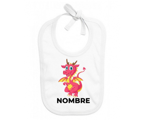 Diseño dragon-4 con nombre: Babero para bebé