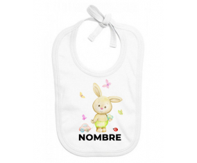 Coche de conejo mariposa con nombre: Babero para bebé
