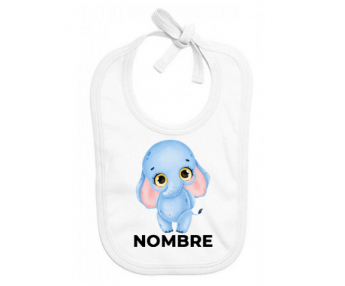 Elefante bebé con nombre: Babero para bebé