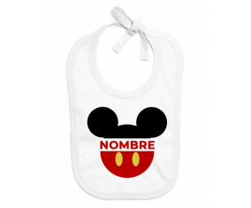 Pantalones cortos rojos de Disney Mickey con nombre: Babero para bebé