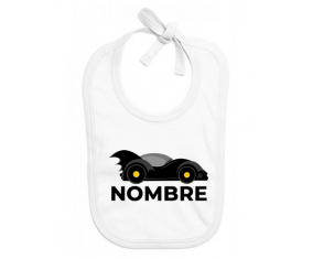 Diseño de batmóvil-1 con nombre: Babero para bebé