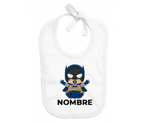 Batman kids logo diseño-3 con nombre: Babero para bebé