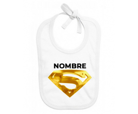 Logotipo de Golden Superman con nombre: Babero para bebé