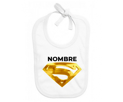 Logotipo de Golden Superman con nombre: Babero para bebé