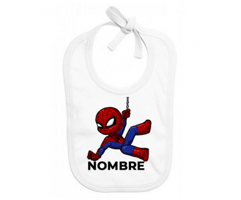 Spiderman niños diseñan-1 con nombre: Babero para bebé