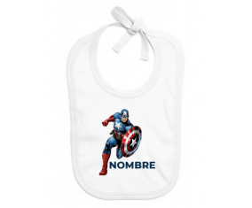 Diseño del Capitán América-1 con nombre: Babero para bebé