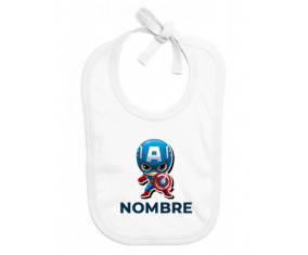 Capitán América niños diseñan-1 con nombre: Babero para bebé