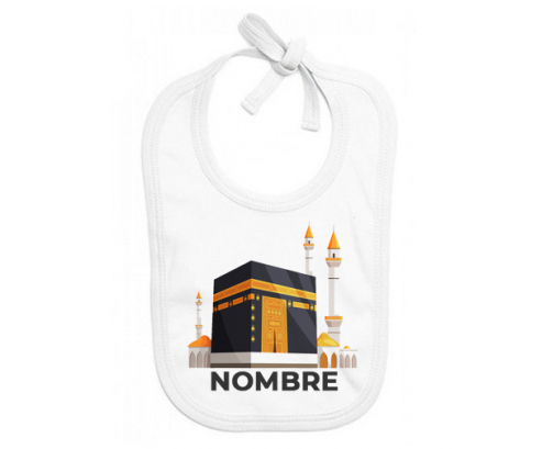 Islam Mecca diseño-1 con nombre: Babero para bebé