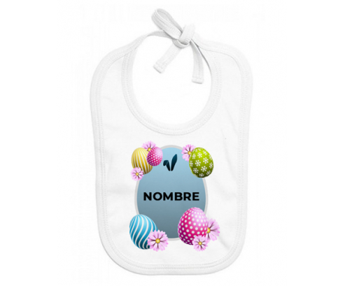 diseño-12 Huevo de Pascua con nombre: Babero para bebé