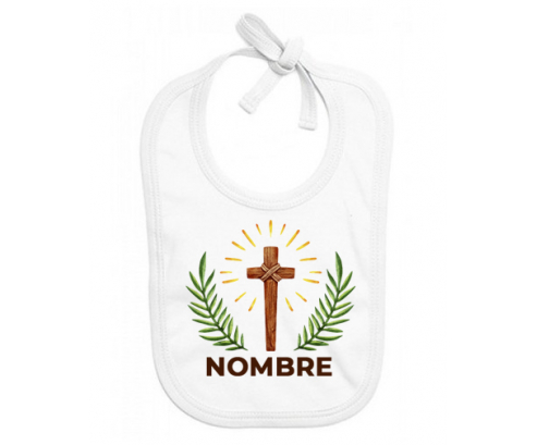 Cruza a Cristo con nombre: Babero para bebé
