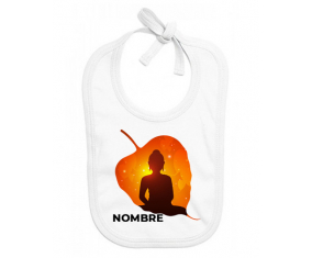 Diseño de meditación zen-1 con nombre: Babero para bebé