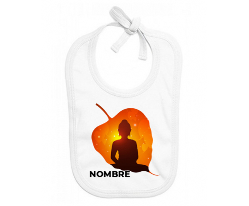 Diseño de meditación zen-1 con nombre: Babero para bebé