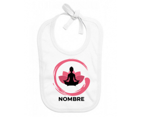 Diseño de meditación zen-3 con nombre: Babero para bebé
