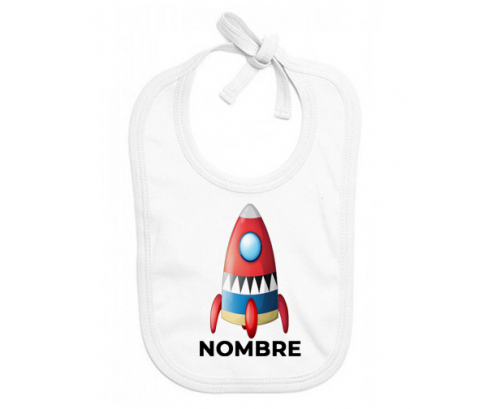 Juguetes de juguete Rocket con nombre: Babero para bebé