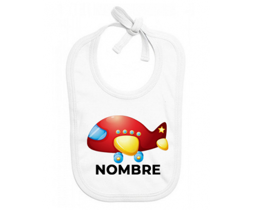 Juguetes de juguete Diseño de avión-2 con nombre: Babero para bebé