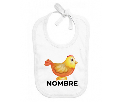 Juguetes de juguete Gallina con nombre: Babero para bebé