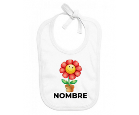 Juguetes de juguete Flor con nombre: Babero para bebé