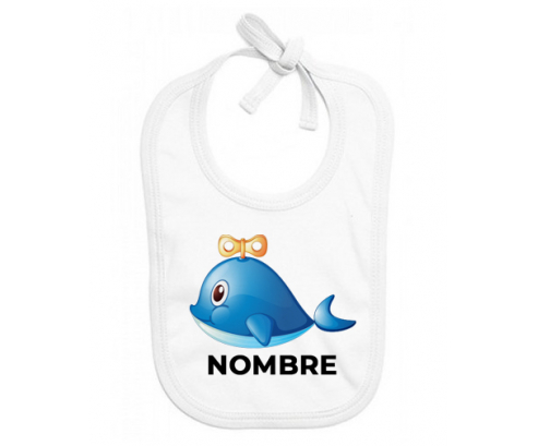 Juguetes de juguete Dolphin con nombre: Babero para bebé
