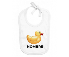 Juguetes de juguetes amarillos patito con nombre: Babero para bebé