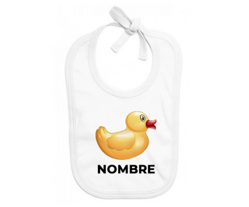 Juguetes de juguetes amarillos patito con nombre: Babero para bebé