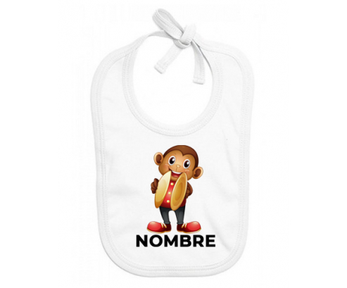 Juguetes de juguete mono con nombre: Babero para bebé