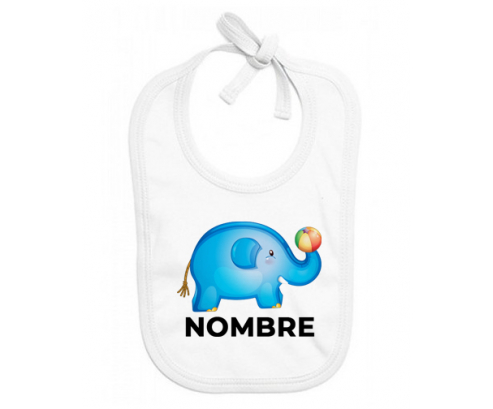 Juguetes de juguete elefante con nombre: Babero para bebé