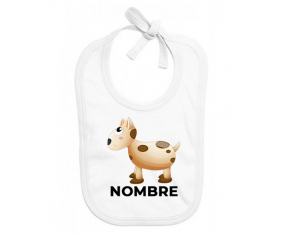 Juguetes de juguete vaca con nombre: Babero para bebé