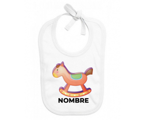 Juguetes de juguete Caballo mecedor de madera con nombre: Babero para bebé