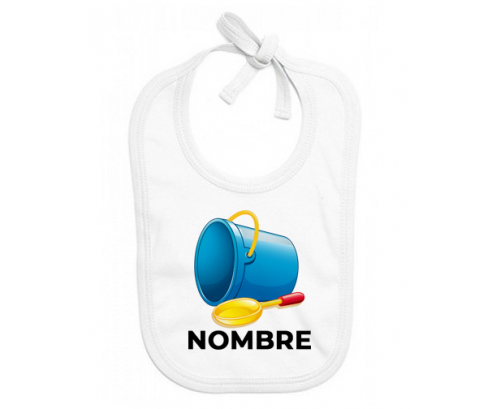 Juguetes de juguetes de juguetes playa diseño-2 con nombre: Babero para bebé