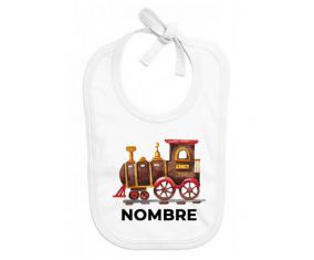 Pintura de tren con nombre: Babero para bebé