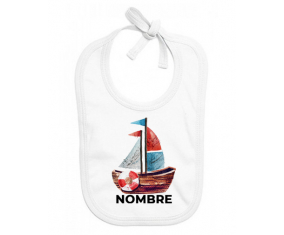 Pintura de barcos con nombre: Babero para bebé