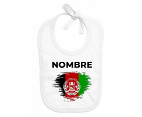 Bandera del efecto cepillo de Afganistán con nombre: Babero para bebé