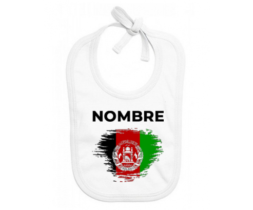 Bandera del efecto cepillo de Afganistán con nombre: Babero para bebé