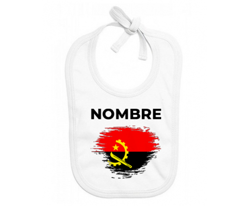 Bandera del efecto cepillo de Angola con nombre: Babero para bebé