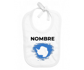 Bandera de pincel antártica con nombre: Babero para bebé
