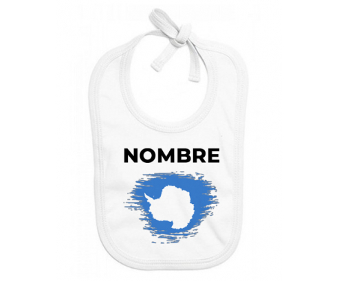 Bandera de pincel antártica con nombre: Babero para bebé