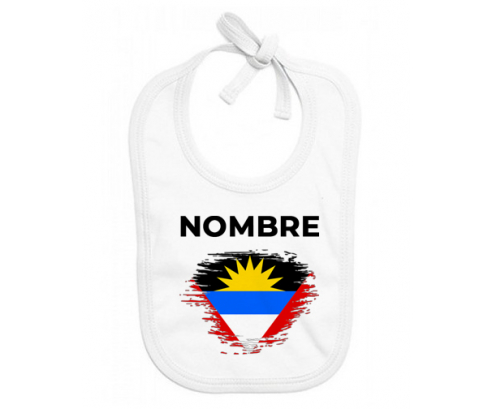 Antigua y Barbuda cepillan bandera con nombre: Babero para bebé