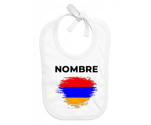 Bandera de pincel Armenia con nombre: Babero para bebé