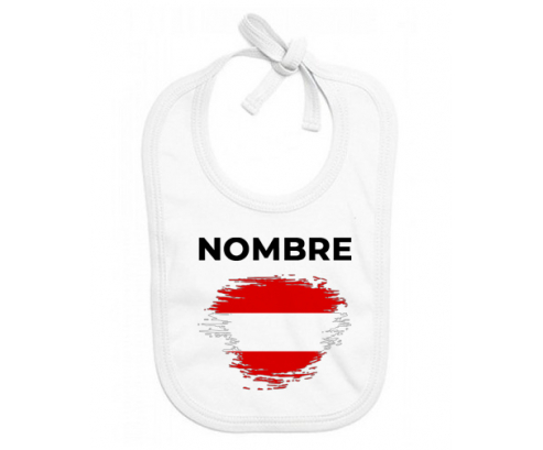 Bandera del efecto pincel austriaco con nombre: Babero para bebé