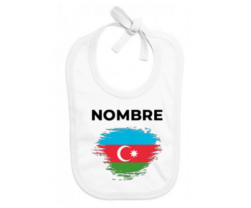 Bandera de cepillo de Azerbaiyán con nombre: Babero para bebé