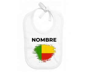 Benin pincel efecto bandera con nombre: Babero para bebé