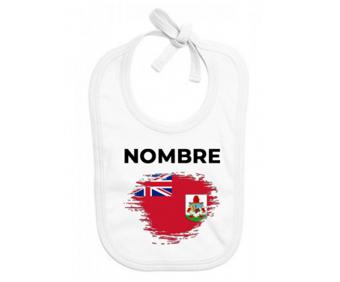 Bandera del efecto pincel de las Bermudas con nombre: Babero para bebé