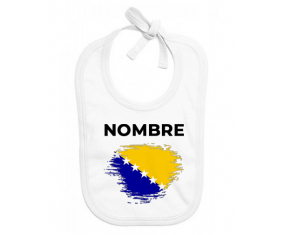 Bosnia y Herzegovina cepilla la bandera con su nombre: Babero para bebé