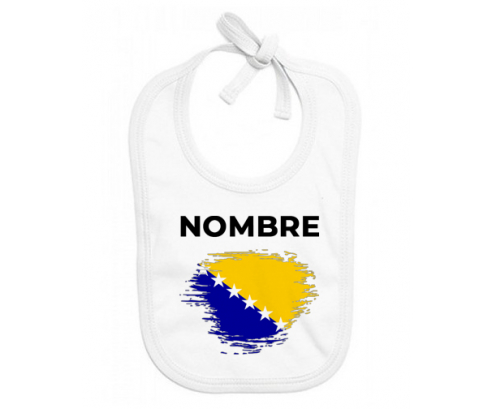 Bosnia y Herzegovina cepilla la bandera con su nombre: Babero para bebé