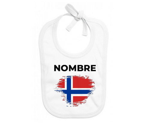 Bandera de pincel de bouvet island con nombre: Babero para bebé