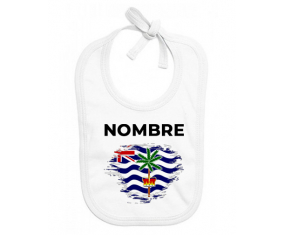Efecto cepillo de bandera Territorio británico del Océano Índico con nombre: Babero para bebé