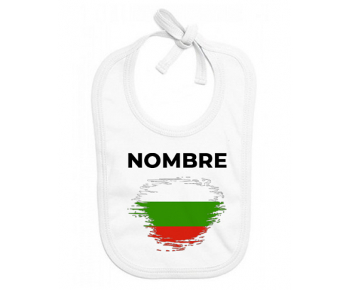 Bandera del efecto cepillo de Bulgaria con nombre: Babero para bebé